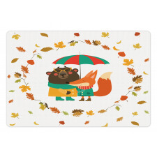 Autumn Fox and Bear Pet Mat