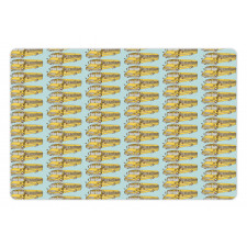 Retro School Bus Pattern Pet Mat