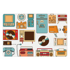 Vintage Electronics Art Pet Mat