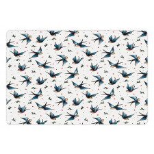 Flying Bird Heart Branch Pet Mat