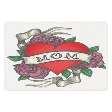 Heart with Roses and Mom Pet Mat