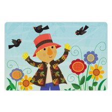 Rustic Scene Bird Friends Pet Mat