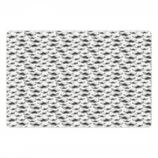 Dotwork Anemone Flowers Pet Mat