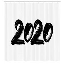 Yılbaşı Duş Perdesi Elle Yazılmış 2020 Yılı Harfleme Görseli