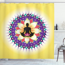 Mandala Duş Perdesi Lotus ve Mandala