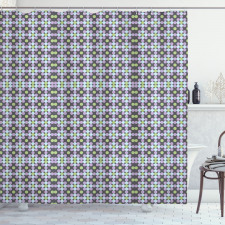 Geometrik Duş Perdesi Modern Tonlarda Noktalı Tasarım Motif