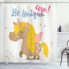 Çocuklar için Duş Perdesi Unicorn Temalı