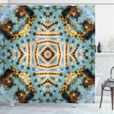 Geometrik Duş Perdesi Batik Desenli