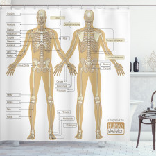 Hobiler Duş Perdesi İnsan İskeleti Desenli