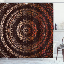 Mandala Duş Perdesi Vintage Dairesel Şal