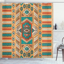 Tribal Duş Perdesi Etnik Kilim Motifli