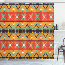 Geometrik Duş Perdesi Etnik Geometrik Kilim