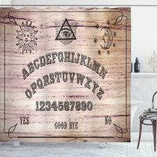 Ouija Tahtası Duş Perdesi Harfler Sayılar Ruh Çağırma