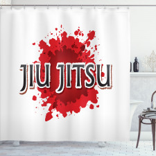 Dövüş Sanatları Duş Perdesi Uzak Doğuya Ait Jui Jitsu Modeli