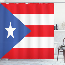 Ülkeler Duş Perdesi Büyük Puerto Rico Bayrağı Desenli Gezi