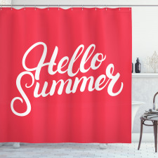 Kaligrafi Duş Perdesi Hello Summer Yazılı Modern ve Havalı İkon