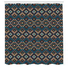 Otantik Duş Perdesi Etnik Kilim Desenli