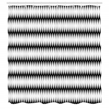 Geometrik Duş Perdesi Siyah Beyaz Çizgili