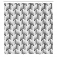 Geometrik Duş Perdesi Beyaz Siyah Benekli Çizgili Grafik Çizim