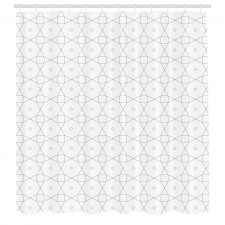 Geometrik Duş Perdesi Siyah Beyaz Dörtgen ve Eğriler Desenli