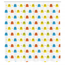 Çocuksu Duş Perdesi Sevimli Tek Gözlü Canavarlar ile Noktalar