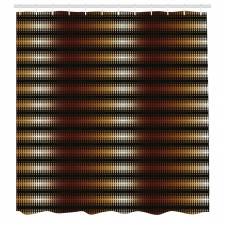 Geometrik Duş Perdesi Metalimsi Zemin Üzerinde Delikler Deseni