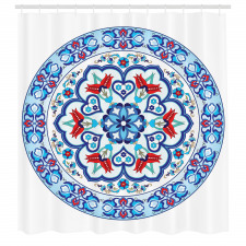 Mandala Duş Perdesi Çini Desenli