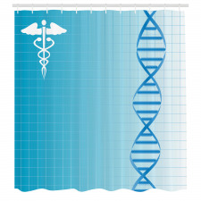 Eğitici Duş Perdesi Dna Modeli ve Tıp Sembolü İlüstrasyonu