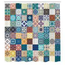 Geleneksel Duş Perdesi Patchwork Temalı