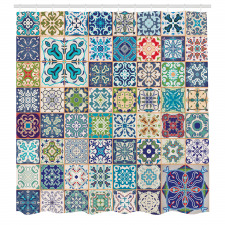 Etnik Duş Perdesi Patchwork Temalı