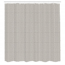 Geometrik Duş Perdesi Monokrom Minik Şekilli