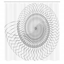 Geometrik Duş Perdesi Siyah Beyaz Girdap