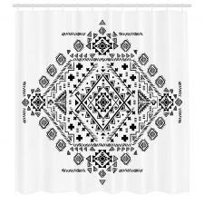 Etnik Duş Perdesi Geometrik Kilim