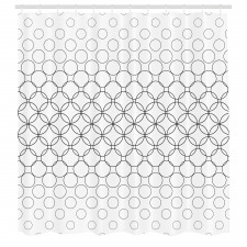 Geometrik Duş Perdesi Siyah Beyaz Daire