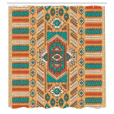 Tribal Duş Perdesi Etnik Kilim Motifli