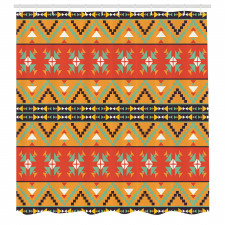 Geometrik Duş Perdesi Etnik Geometrik Kilim