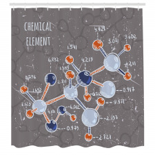 Eskitme Duş Perdesi Kimya Deneyi Desenli