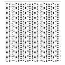 Tribal Duş Perdesi Etnik Siyah Ok Desenli