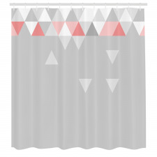 Modern Duş Perdesi Aşağı ve Yukarı Uçlu Pastel Ton Üçgenler