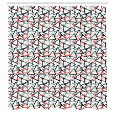 Geometrik Duş Perdesi Belirsiz Kenarlı Üçgenli Duvar Kağıdı