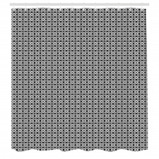 Geometrik Duş Perdesi Kare ve Çemberlerden Oluşan Özgün Desen