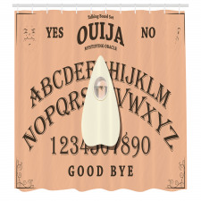 Ouija Tahtası Duş Perdesi Harfler Sayılar Ruh Çağırma Görsel