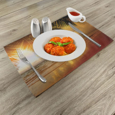 Sunset Caribbean Palms Place Mats