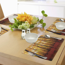 Autumn Forest Trees Place Mats