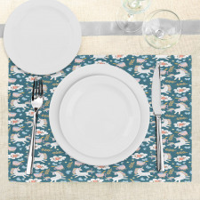 Rainbow Pony Floral Art Place Mats