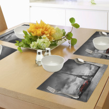 French Car Dark Clouds Place Mats