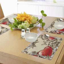 Flowers and Butterfly Place Mats