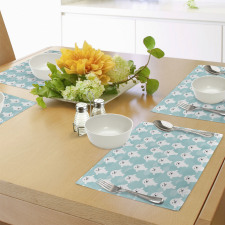 White Baby Seals Ocean Place Mats