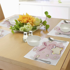 Rabbit Bunny with a Star Place Mats