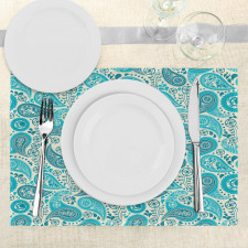 Paisley Blue Flowers Place Mats